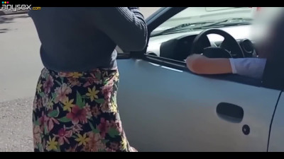 My husband films how I masturbate and suck stranger's cock in a parking lot