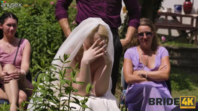 Big ass blondie gets fucked on her wedding day in front of everyone