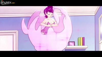 Cute futanari shemales have fun with their huge dongs in cartoon sex