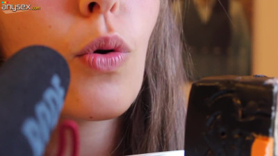 Pretty french girl with tender voice eats her cake very erotic