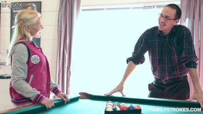 Cute blonde Marsha May is getting her pussy fucked by Wrex Oliver during pool game