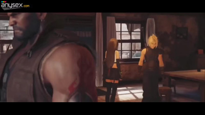 3D Porn Cartoon: Sexy Slim Busty Tifa (Final Fantasy 7) Enjoys Cloud's Huge Boner In the Bar