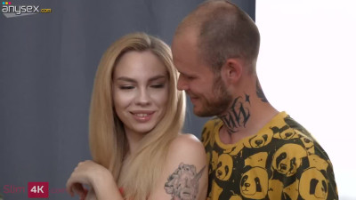 Blonde inked chick moans loudly as he fucks her