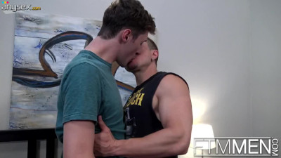 Hunky Trans-man Surrenders His FTM Pussy To His Friend's Huge Cock After Riding His Face