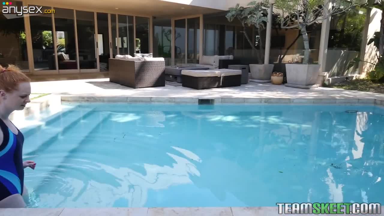 Redhead teen fucked by the pool and begs big cock for cumshot Free Porn Videos | ePornAny.