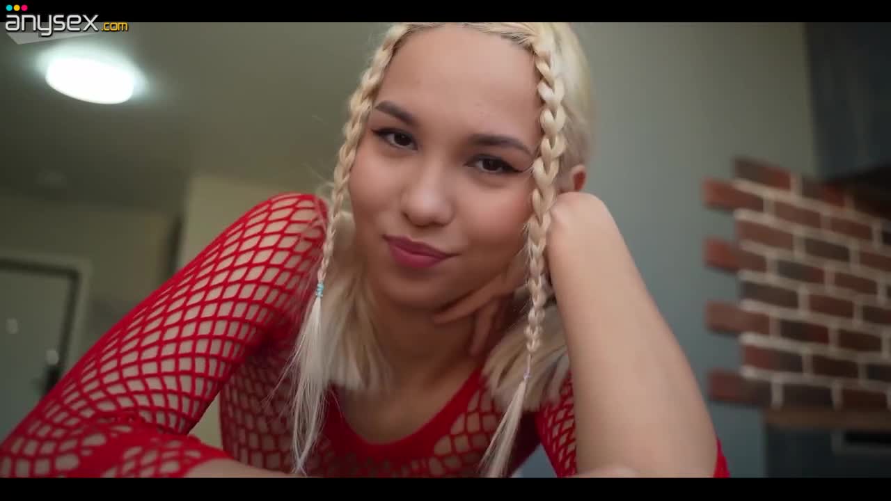 Petite Asian Blonde in fishnet top was fucked from behind and get a cum load on her pretty face Free Porn Videos | ePornAny.