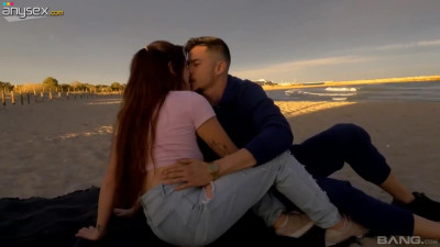 Perfect beach fuck with depraved teen Ammy Redhead - Bang