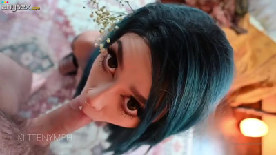 Gorgeous Goth girl sucks cock ahead of passionate anal POV fuck
