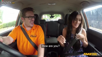 Perv Brunette MILF Princess Jasmin fucked instructor's dick in a car