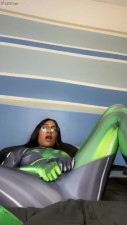 Big-ass Ebony rides giant black dildo - Amateur Solo