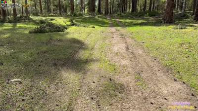 Busty girl followed him through the woods, so he would fuck her
